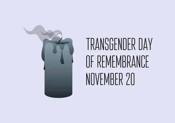 Transgender Day Remembrance Vektor Svart Släckt Ljus Rök Ikon Vektor — Stock vektor