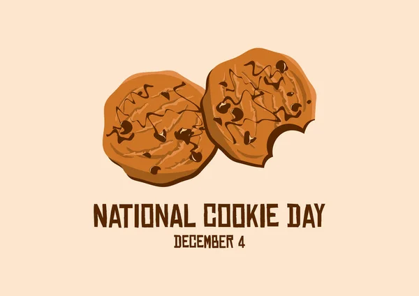 Nationale Koekjesdag Vector Heerlijke Chocolade Koekjesvector Bijten Chocolade Cookies Icoon — Stockvector