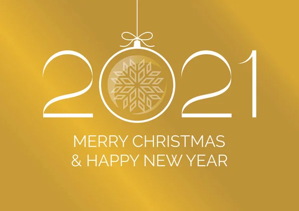 Feliz Natal Feliz Ano Novo 2021 Inscrição Branca Brilhante Vetor —  Vetores de Stock