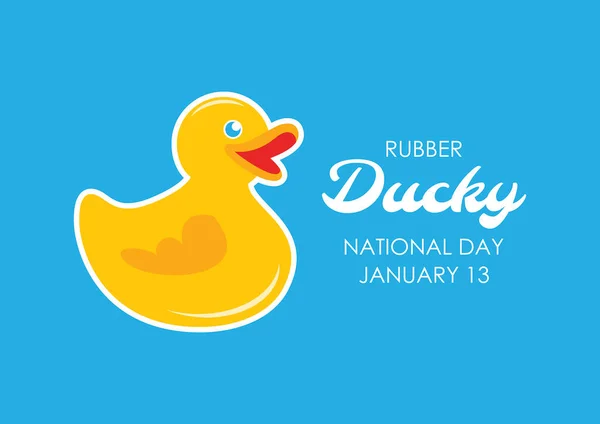 Nationale Rubber Ducky Dag Vector Gele Plastic Eendenvector Gele Rubberen — Stockvector