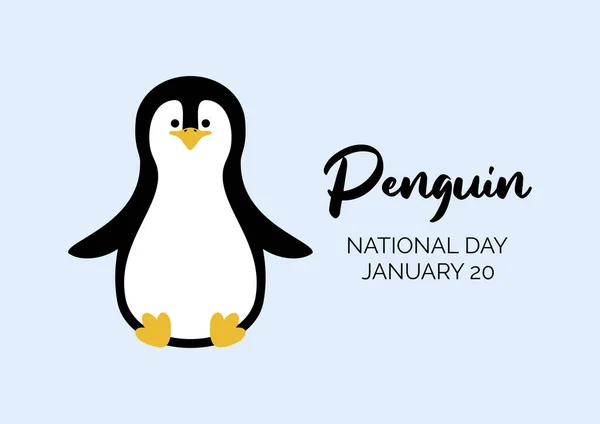 Nationale Penguin Day Vector Leuke Pinguïn Stripfiguur Baby Pinguïn Icoon — Stockvector