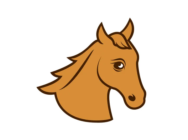 Estilizado Caballo Marrón Cabeza Icono Vector Hermosa Silueta Marrón Caballo — Vector de stock