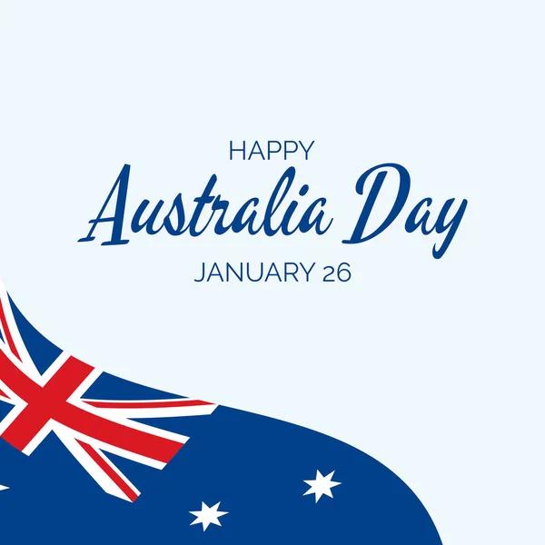 Happy Australia Day Poster Com Vetor Ícone Bandeira Australiana Vetor —  Vetores de Stock