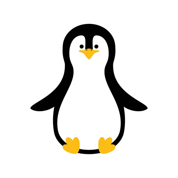 Vetor Bonito Ícone Pinguim Bebê Isolado Fundo Branco Ícone Pinguim — Vetor de Stock
