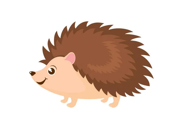 Cute Little Hedgehog Icon Vector Adorable Hedgehog Cartoon Character Brown — Stock Vector