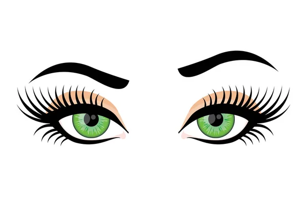 Sensual Vector Ojos Femeninos Icono Hermoso Vector Ojos Femeninos Verdes — Archivo Imágenes Vectoriales