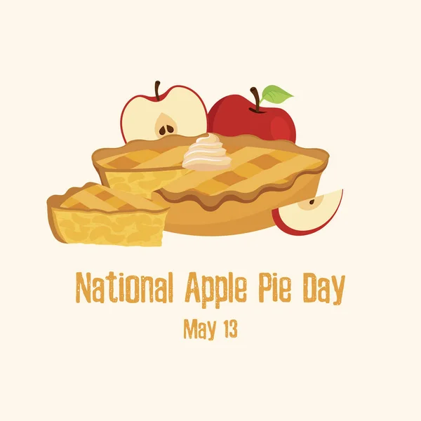 National Apple Pie Day Vector Piece Apple Pie Icon Vector — Stock Vector