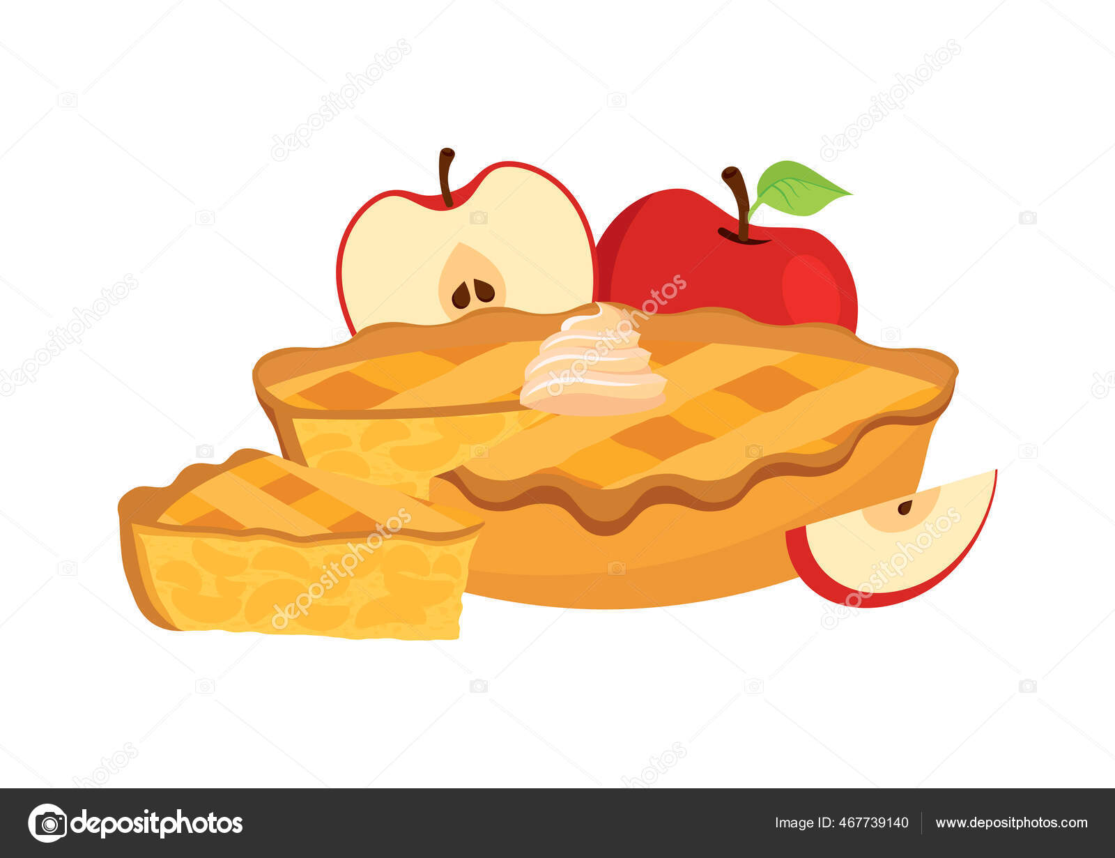Sweet Traditional Apple Pie Apples Icon Vector Piece Apple Pie Stock Vector  by ©Betka82 467739140, image size:1600x1231