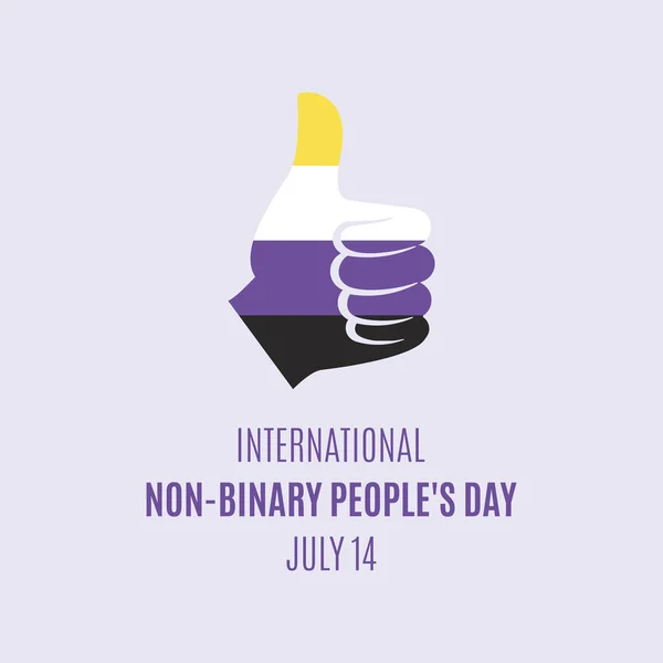 International Non Binary People Day Vetor Polegar Para Cima Como —  Vetores de Stock