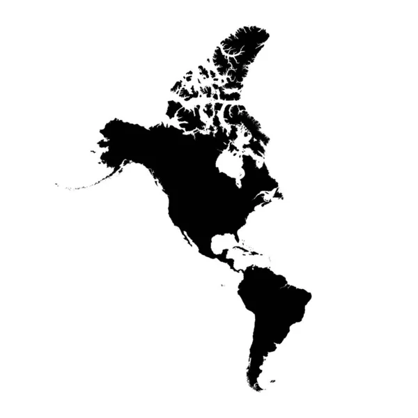 Weltkarte Silhouette Amerika Kanada Alaska Vektor Territorium Des Nordamerikanischen Kontinents — Stockvektor
