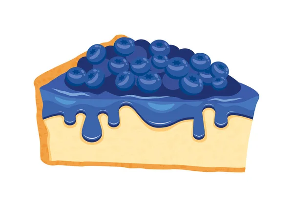 Φέτα Από Ζουμερό Blueberry Cheesecake Μπλε Διάνυσμα Εικονίδιο Παγοποίησης Νόστιμο — Διανυσματικό Αρχείο