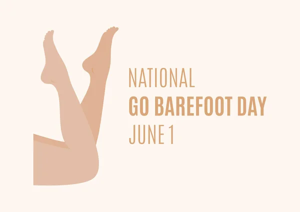National Barefoot Day Vector Blote Voeten Vector Voor Vrouwen Bare — Stockvector