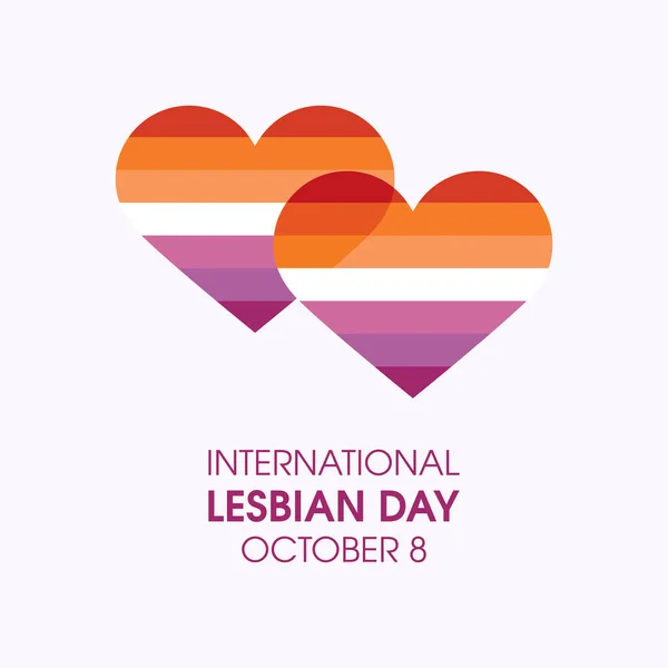 Міжнародний Вектор Дня Лесбіянки Лесбійський Прапор Векторі Ікони Форми Серця — стоковий вектор