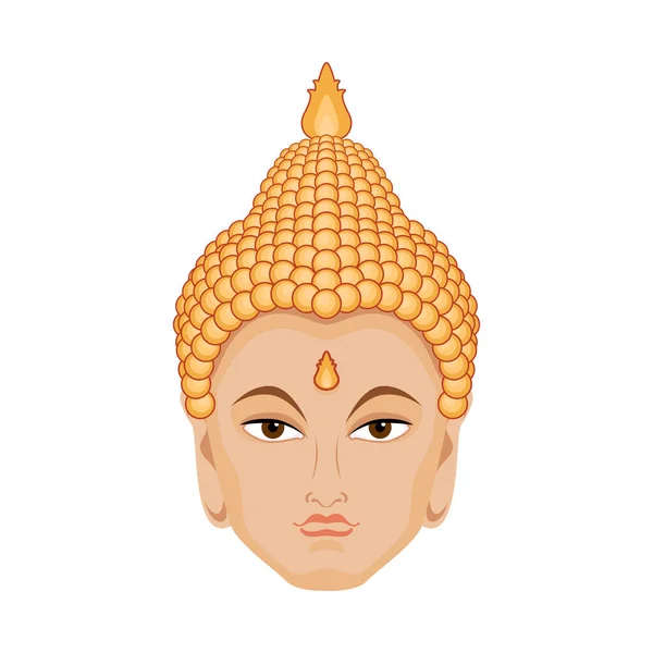 Bouddha Visage Icône Vecteur Belle Icône Tête Bouddha Isolé Sur — Image vectorielle