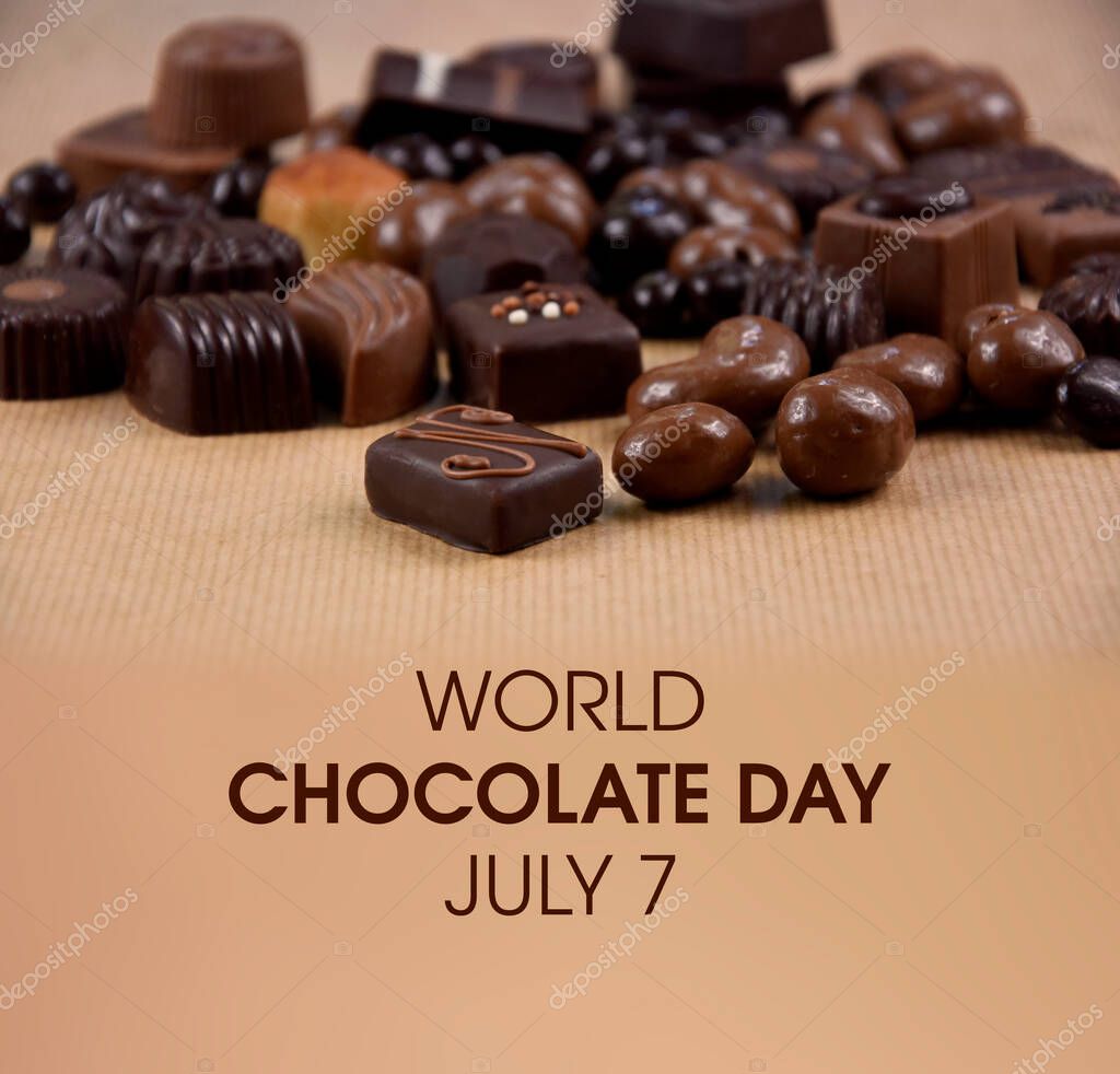 Imágenes comunes del Día Mundial del Chocolate. Diferentes tipos de