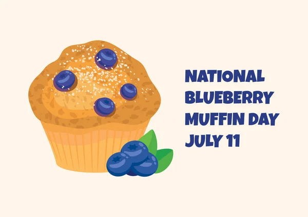 National Blueberry Muffin Day Vector Смачний Вектор Чорнильного Кексу День — стоковий вектор