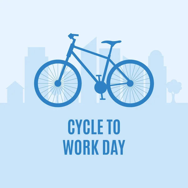 Cycle Work Day Vector Blue Bicycle Icon Vector Bike Silhouette — Vettoriale Stock