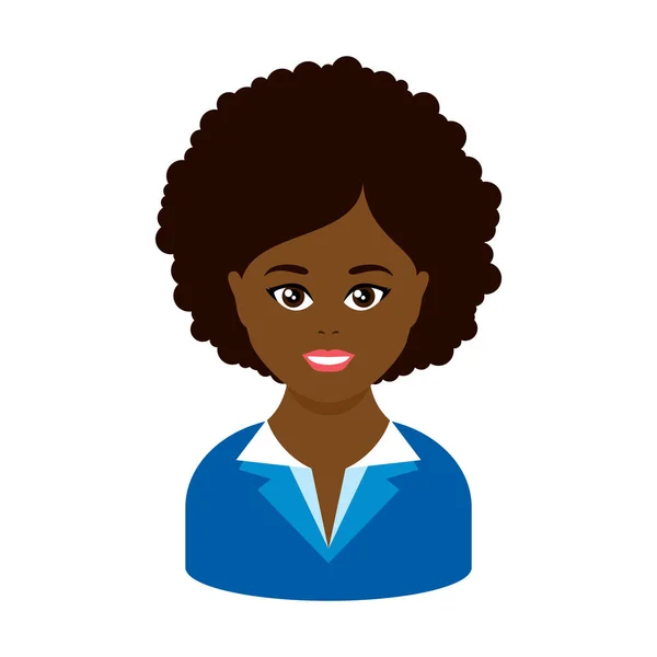 Oldukça Afrikalı Amerikalı Kadını Avatar Baş Ikon Vektörü Siyah Kadın — Stok Vektör