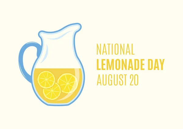 National Lemonade Day Vector Lemonade Pitcher Lemons Icon Jug Fresh — Wektor stockowy