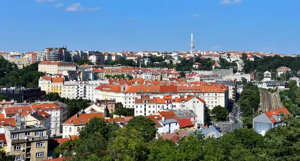 Praga Vista Ciudad Desde Puente Nusle Imágenes Stock Foto Paisaje —  Fotos de Stock