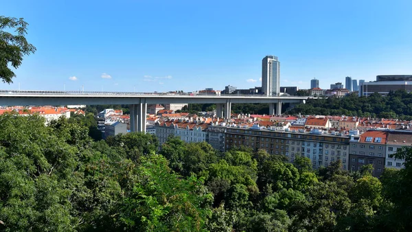 Nusle Köprüsü Prag Şehri Görüntüleri Şehir Manzarası Fotoğrafı Prag Güzel — Stok fotoğraf