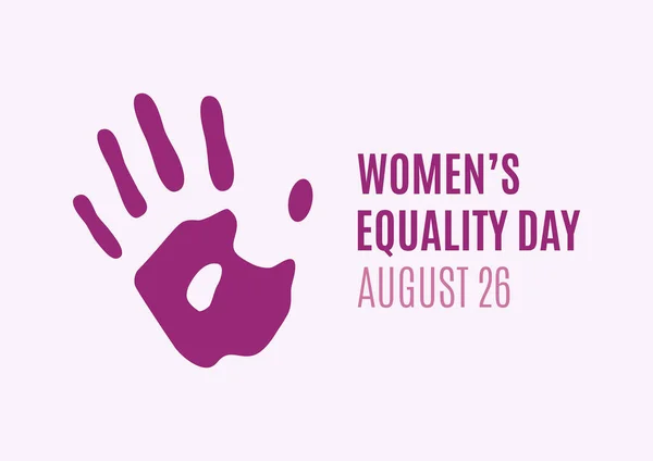 Плакат Дня Равенства Женщин Женским Вектором Отпечатка Руки Женская Ладонь — стоковый вектор