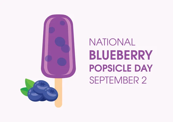 National Blueberry Popsicle Day Vector Blueberry Ice Lolly Fresh Blueberries — Stok Vektör