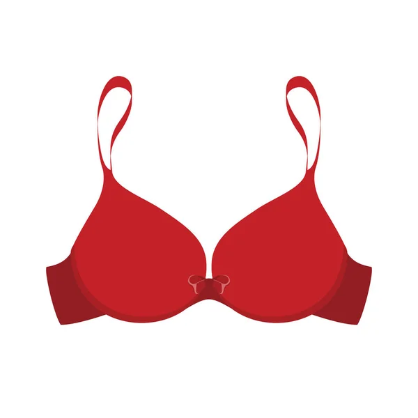 Beautiful Red Bra Bow Icon Vector Red Bra Icon Isolated — Stock Vector