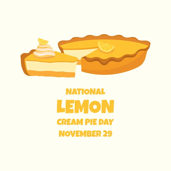 Національний Вектор Лимонного Крему Фрагмент Лимонного Торта Фруктовий Торт Лимонним — стоковий вектор