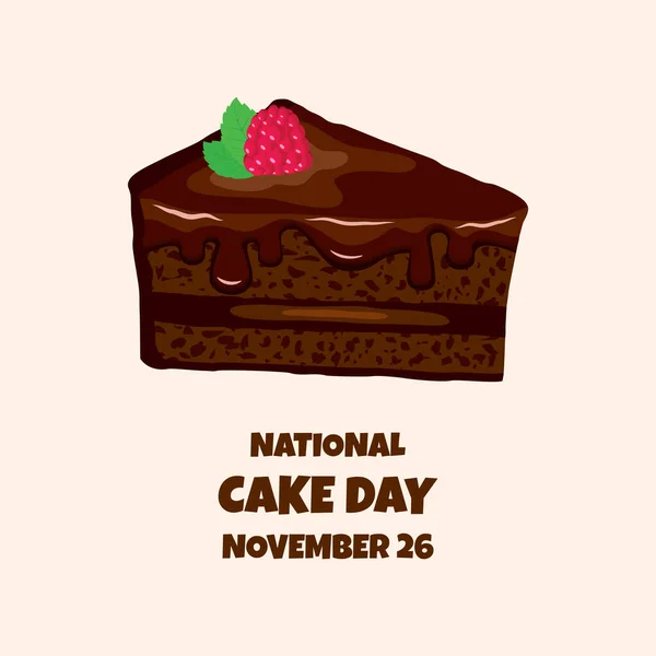 Національний Постер Торта Вектором Шоколадного Торта Шматок Шоколадного Кремового Торта — стоковий вектор