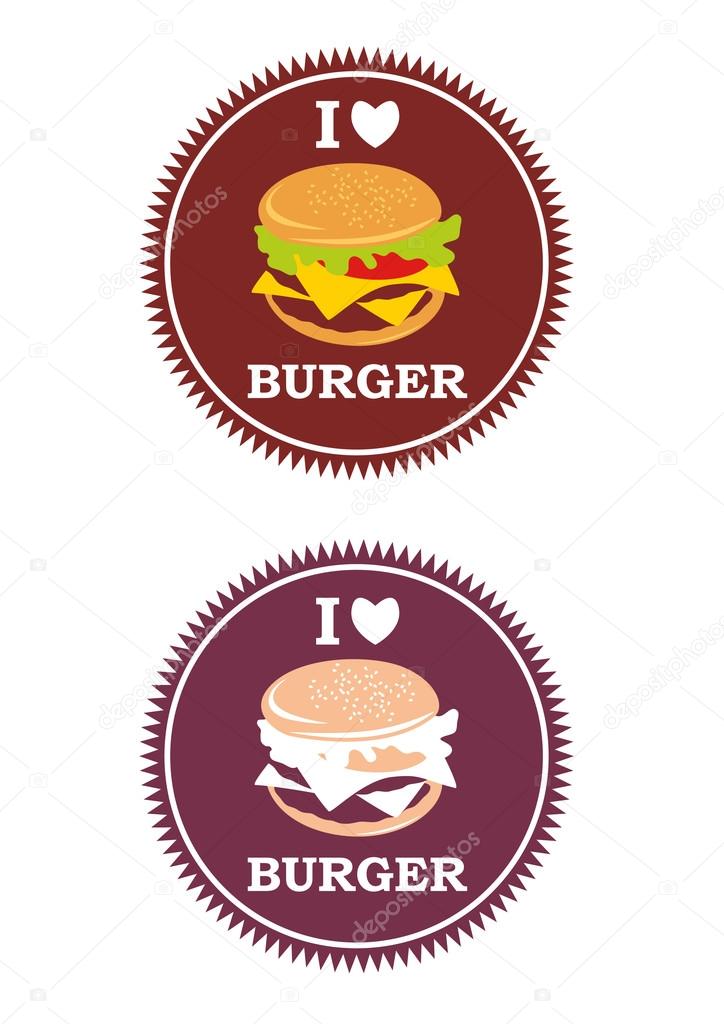 Juicy logo. Logo for restaurant, Fast Food, Home made Kitchen. Vector logo. Round food logo. Burger icon. Food icons. Logo image. Burger logo