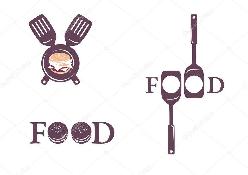 Logo for restaurant, Fast Food, Home made Kitchen. All restaurants form a good logo. Vector logo image. Burger icon. Food icons. Juicy logo