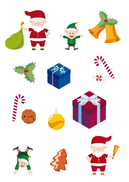 Colección de objetos navideños — Vector de stock