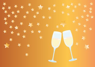 Bir kadeh şampanya ile yeni yıl kutlamaları