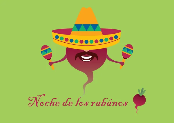 멕시코 축제-올 드 로스 rabanos — 스톡 벡터