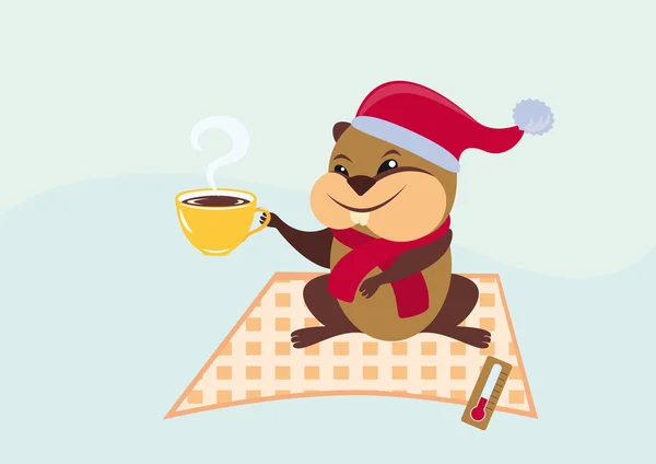 Marmotte vecteur de jour — Image vectorielle