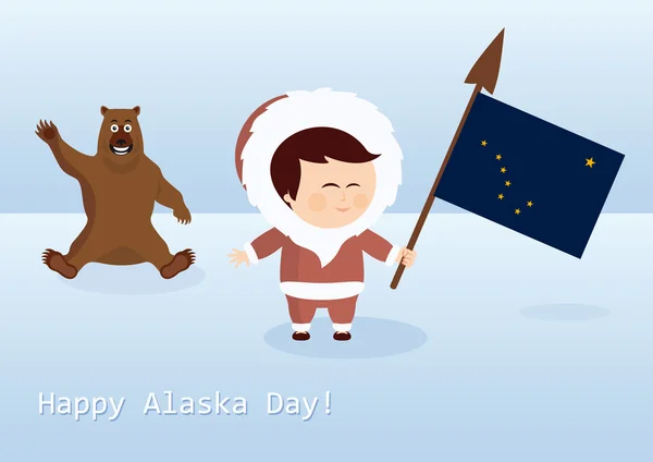Feliz vetor do Dia do Alasca — Vetor de Stock