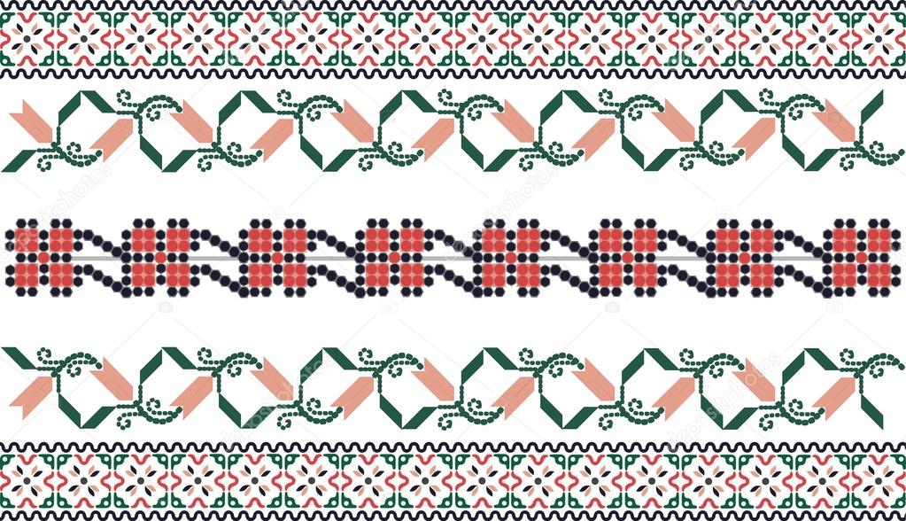 Embroidery inspired seamless pattern