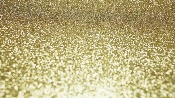 Brilhante Golden Glitter Movendo fundo. Conceito de Natal ou Ano Novo. — Vídeo de Stock