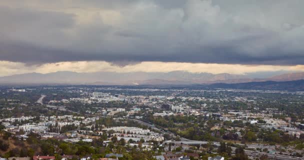 Visa från Hollywood hills på San Fernando valley — Stockvideo