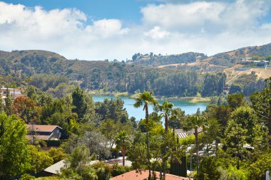 Los Angeles'ta Hollywood rezervuar görünümünü