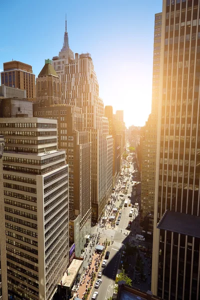 Manhattan, New York şehir içinde gökdelenler görünümünü