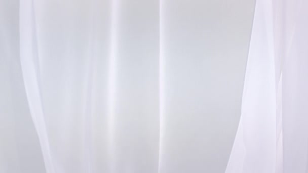 Sheer white curtains blowing in the wind — Stock Video