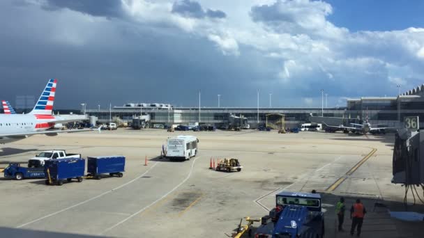 CHARLOTTE, NORTH CAROLINA - June 2016: American Eagle Airlines airplanes. Timelaps — Stock Video