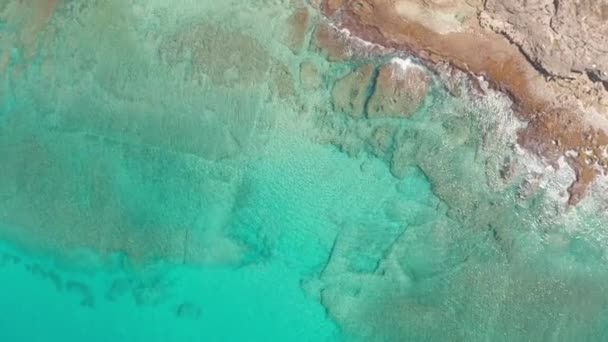 Luftaufnahme von oben nach unten Drohnenschuss. Schöner tropischer Strand mit weißem Sand. Ansicht von oben. Leerer und sauberer Strand in der Sommersaison auf Oahu Hawaii. — Stockvideo