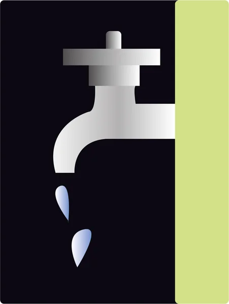 Robinet et eau — Image vectorielle