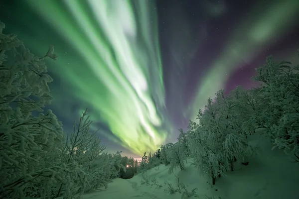 Aurora Borealis.Polar Luces Imagen de stock