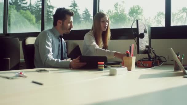 スタートアップ オフィスで働く中小企業チームは — ストック動画