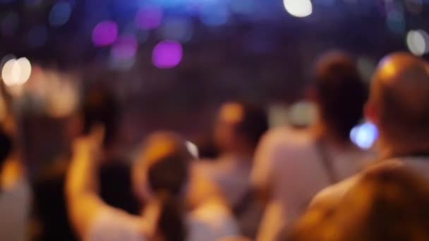 Multidão fazendo festa no concerto — Vídeo de Stock