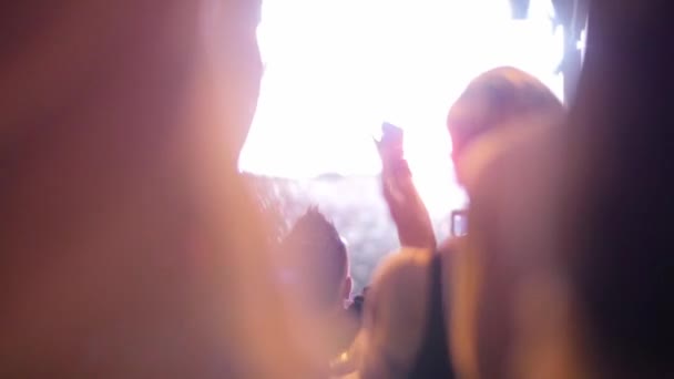 Crowd making party at concert — Stock Video